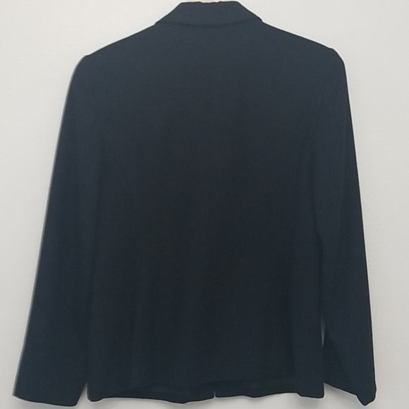 Black Wool Zipper Blazer Size 8 - Picture 3 of 4